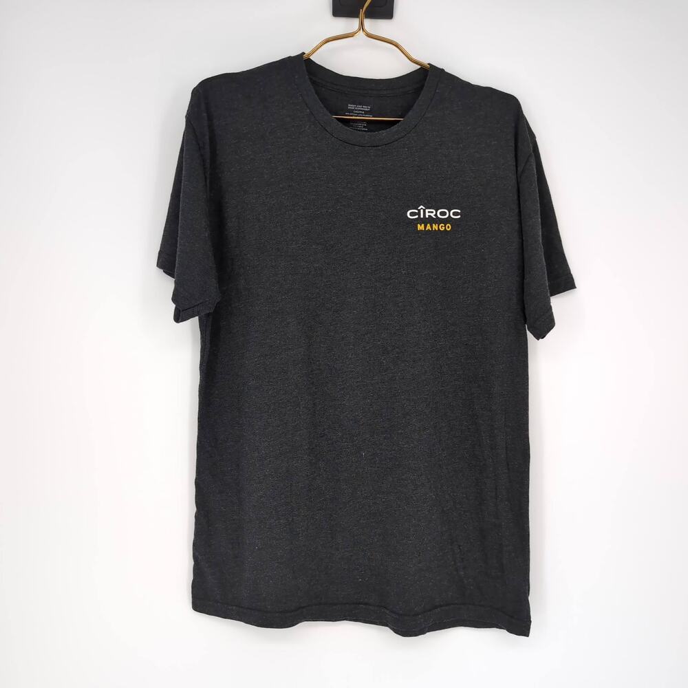 Ciroc Mango Women's Dark Distressed Gray/Grey Crewneck T-shirt/Tee - Size L -GUC